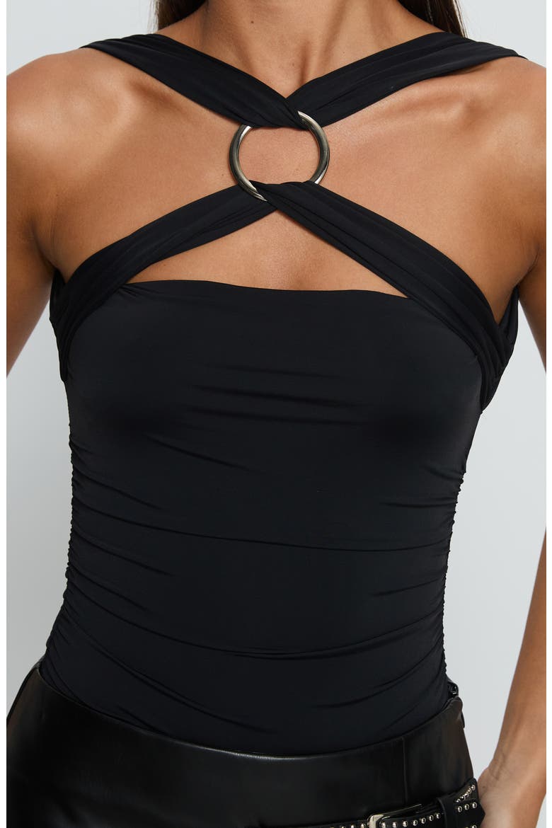 Destanee Ring Detail Bodysuit, Alternate, color, BLACK