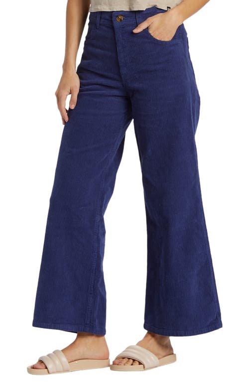 Shop Billabong Be Free Wide Leg Corduroy Pants In Sea Indigo