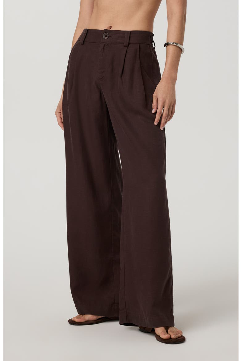Trestles Wide Leg Twill Pants, Alternate, color, FRENCH ROAST