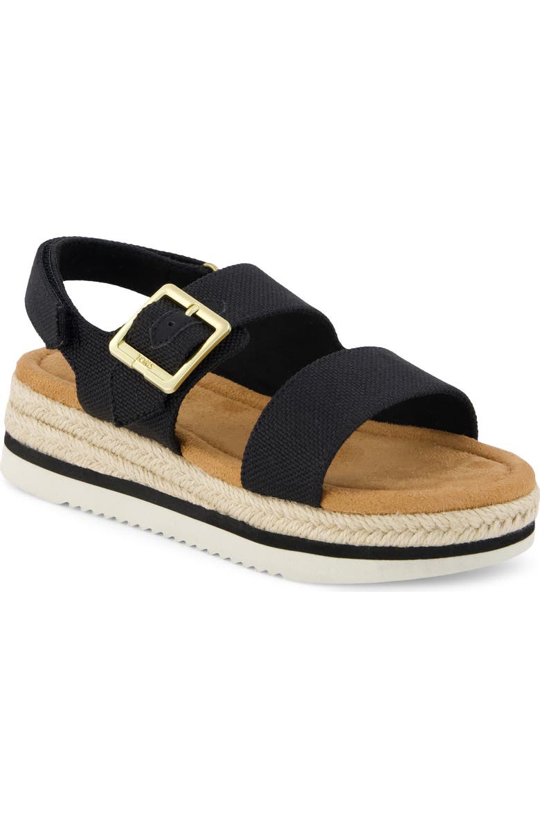 TOMS Kids' Giana Slingback Espadrille Platform Wedge Sandal, Main, color,