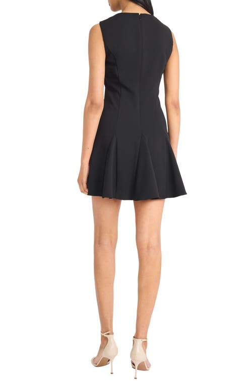 Donna Morgan For Maggy Tie Neck Fit & Flare Minidress In Black