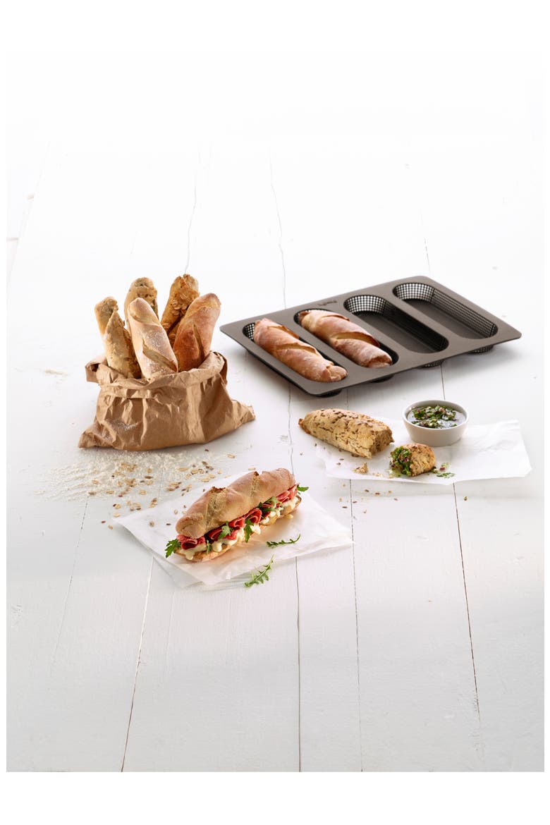 Mini Baguette Baking Pans, Alternate, color, BROWN