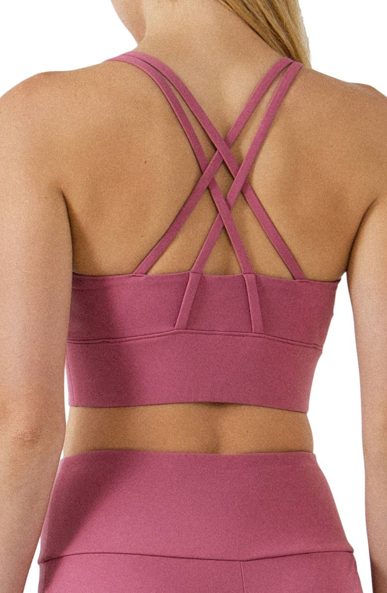 Grey Lab Sports Bra, Alternate, color, Cassis