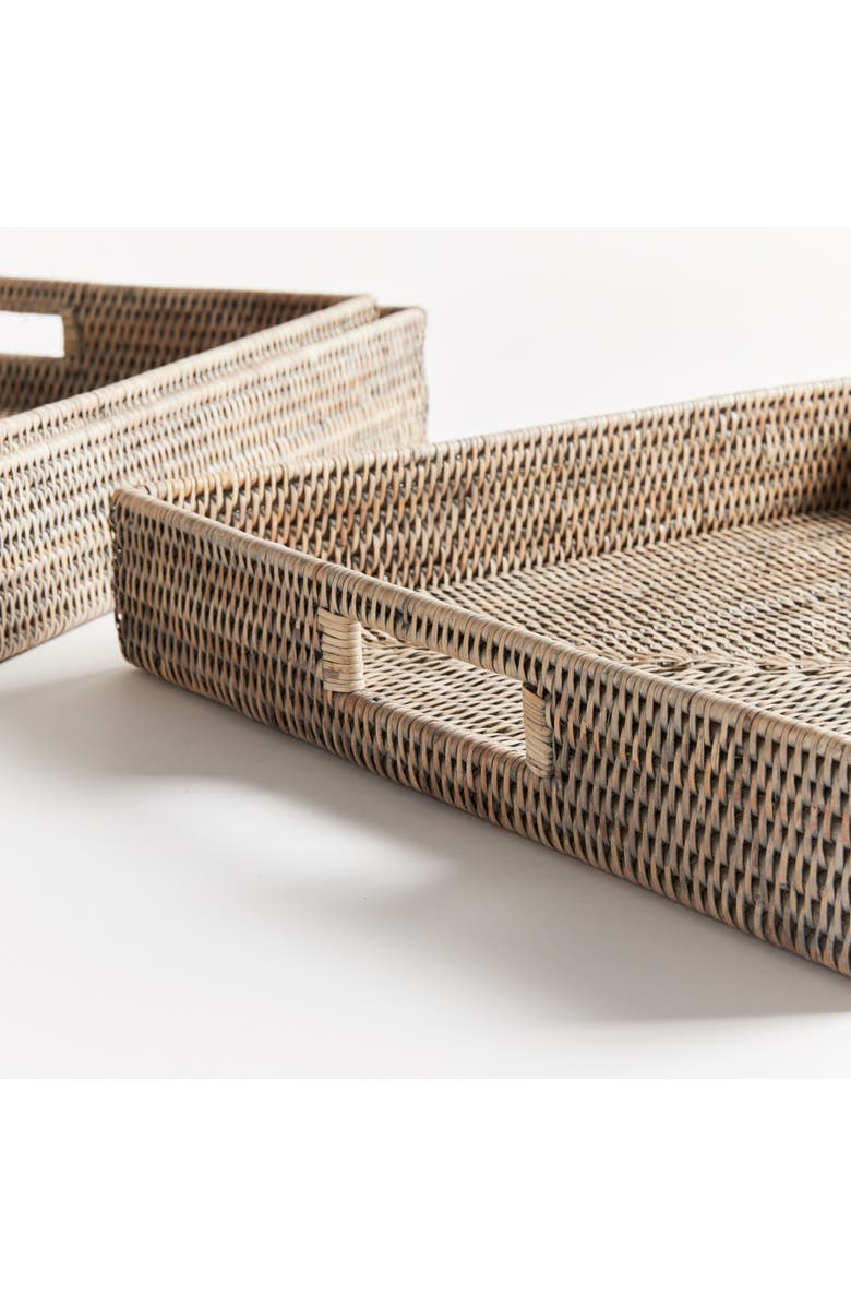 Napa Home & Garden Burma Rattan Ottoman Decorative Trays Set of 3, Alternate, color, 