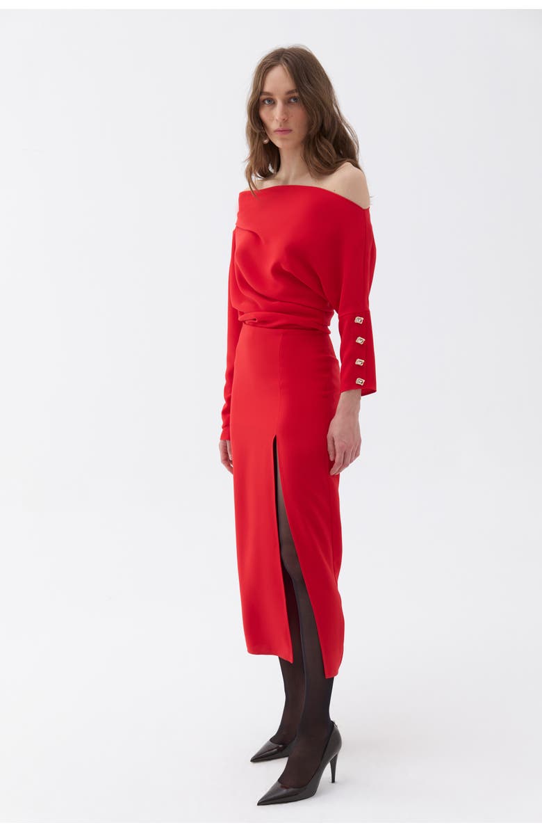 Nocturne Draped Maxi Dress, Alternate, color, 