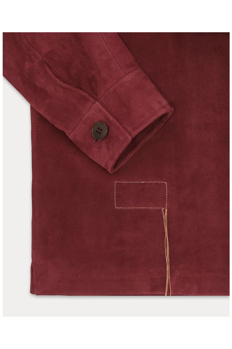 Maelle Suede Short Leather Jacket, Alternate, color, Red