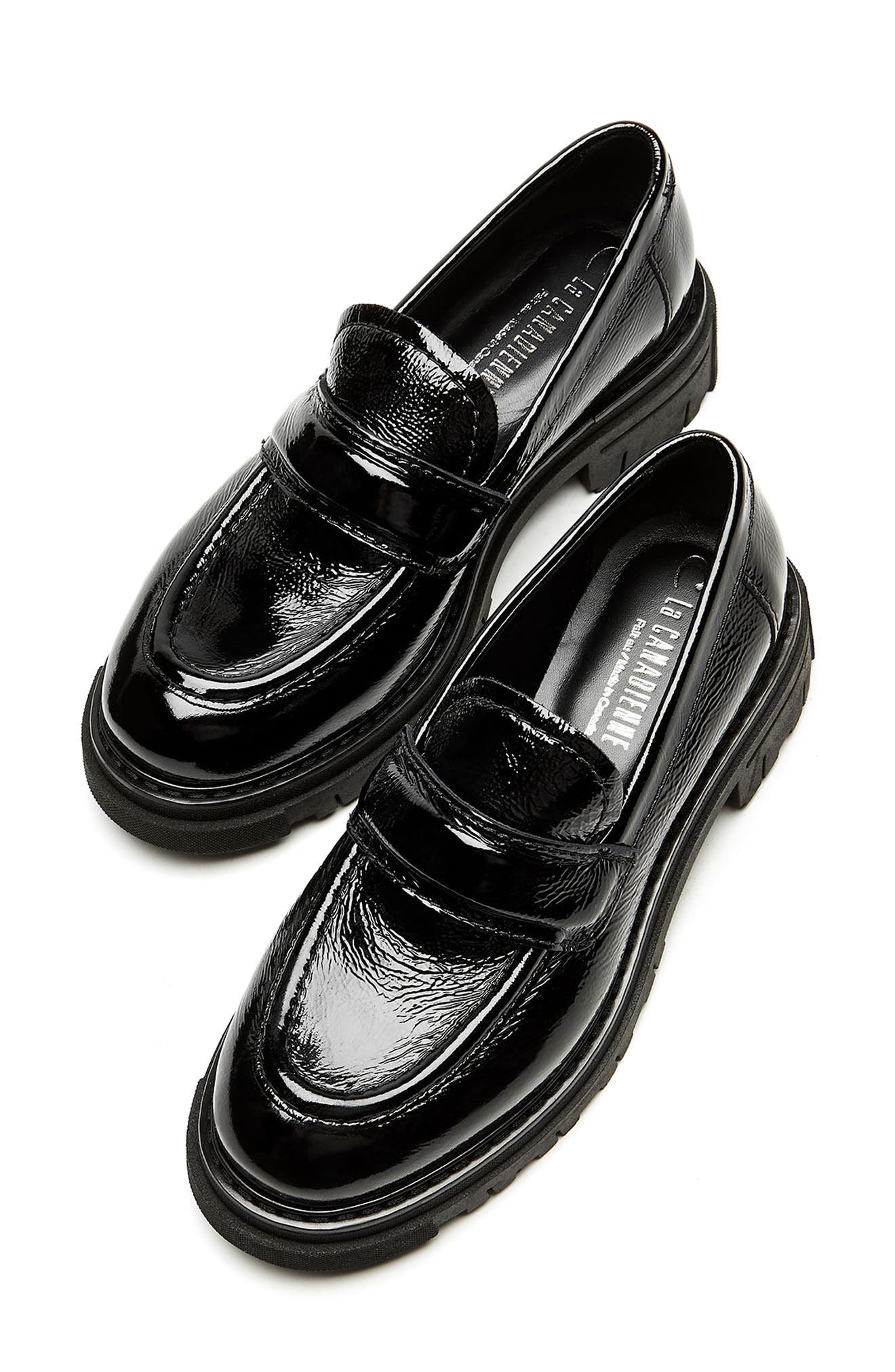 Della City Dry™ Lug Sole Waterproof Loafer, Alternate, color, BLACK PATENT