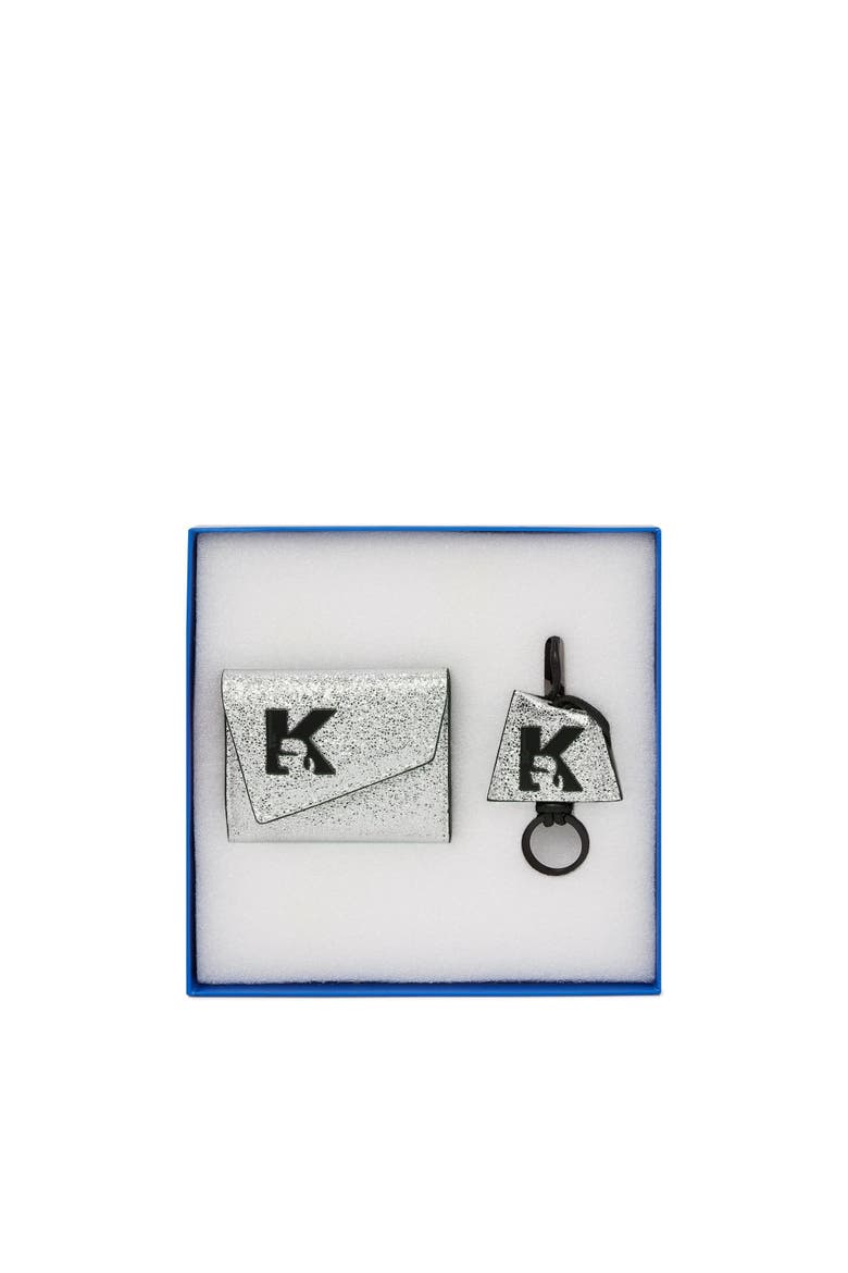 Geo Bifold Keychain Shiny Gift Set, Main, color, Silver