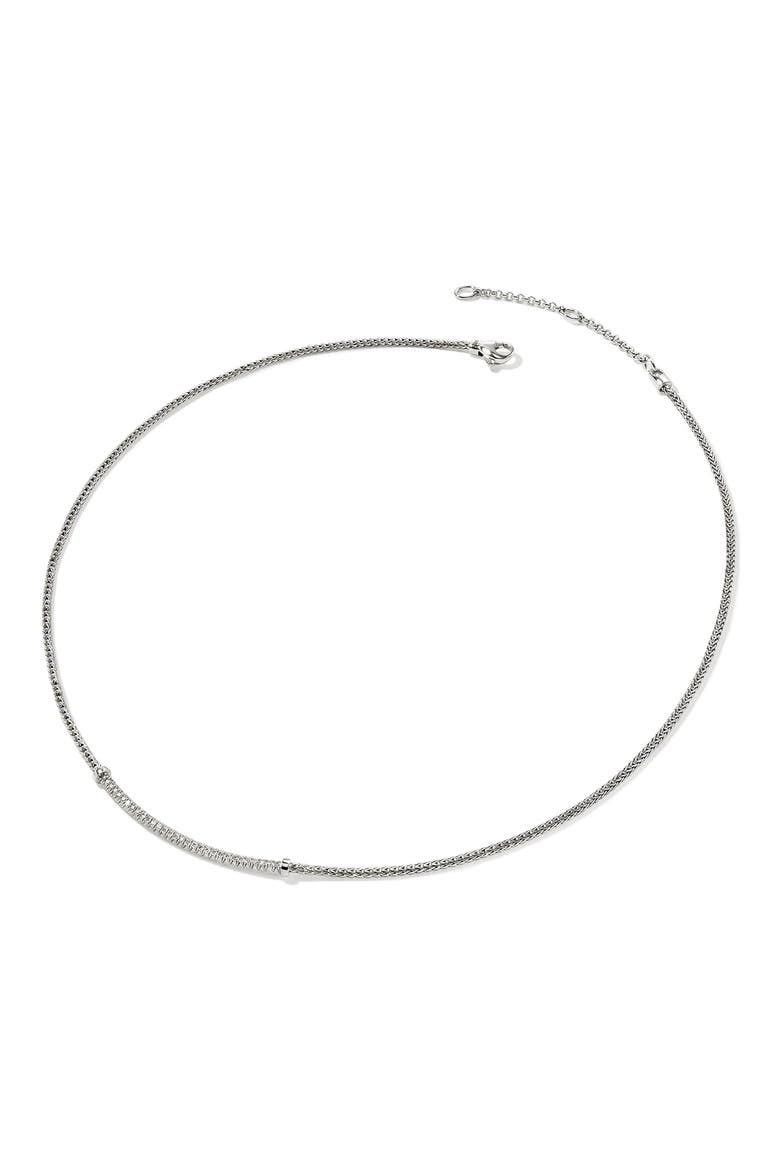 JH Essentials Pavé Necklace, Diamonds, 1.8mm, Alternate, color, SILVER/ DIAMONDS