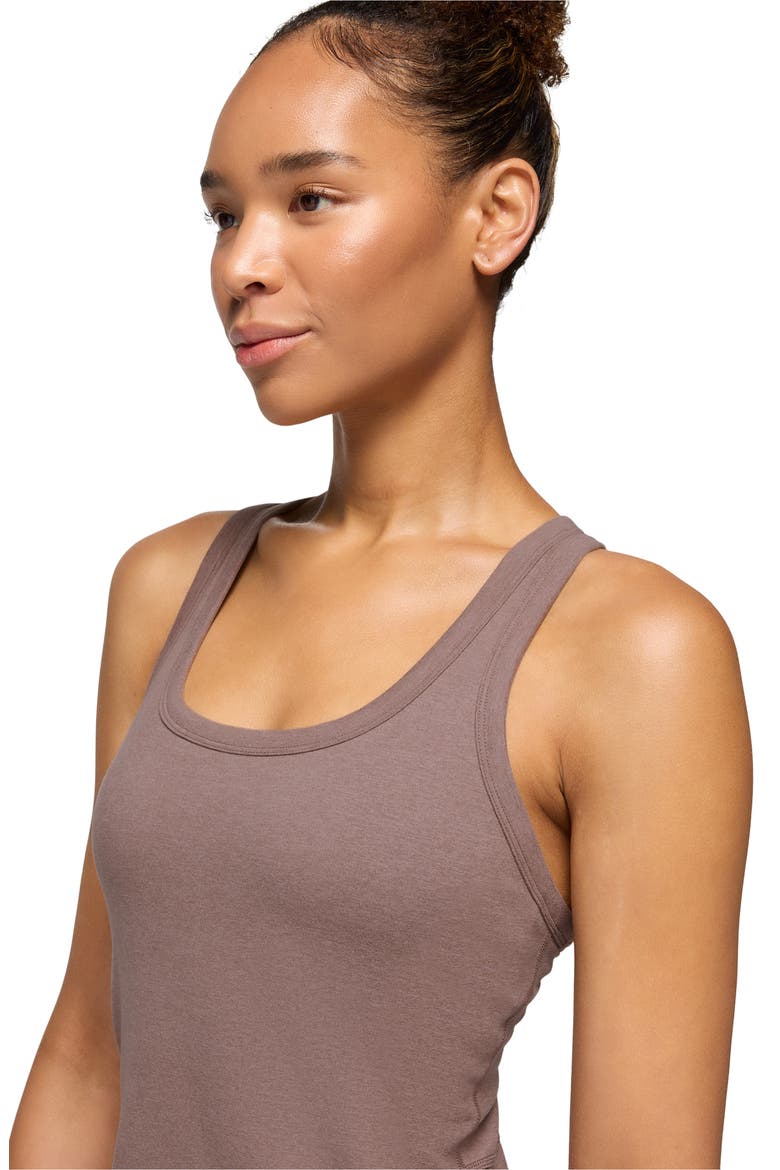 Hevana Racerback Performance Midi Dress, Alternate, color, CAROB HEATHER
