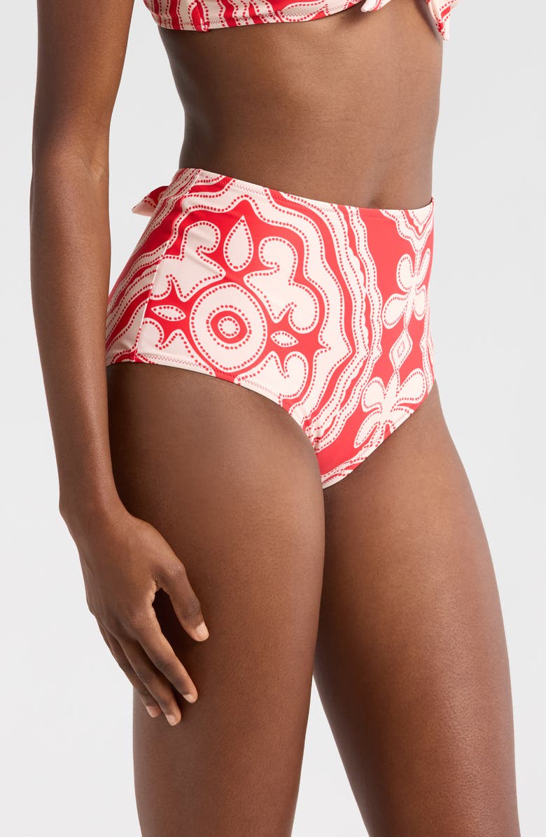 lemlem Elsi High Waist Bikini Bottoms, Alternate, color, 