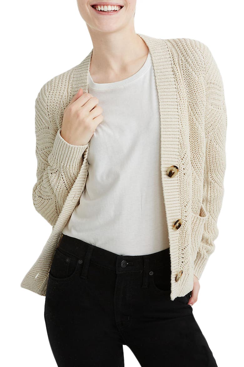 Hillview Cardigan Sweater, Main, color, ANTIQUE CREAM
