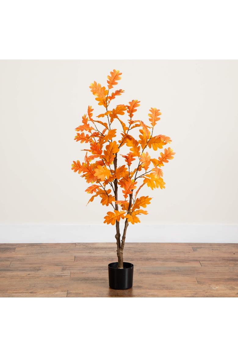 4-ft Artificial Autumn Oak Tree, Alternate, color, Orange