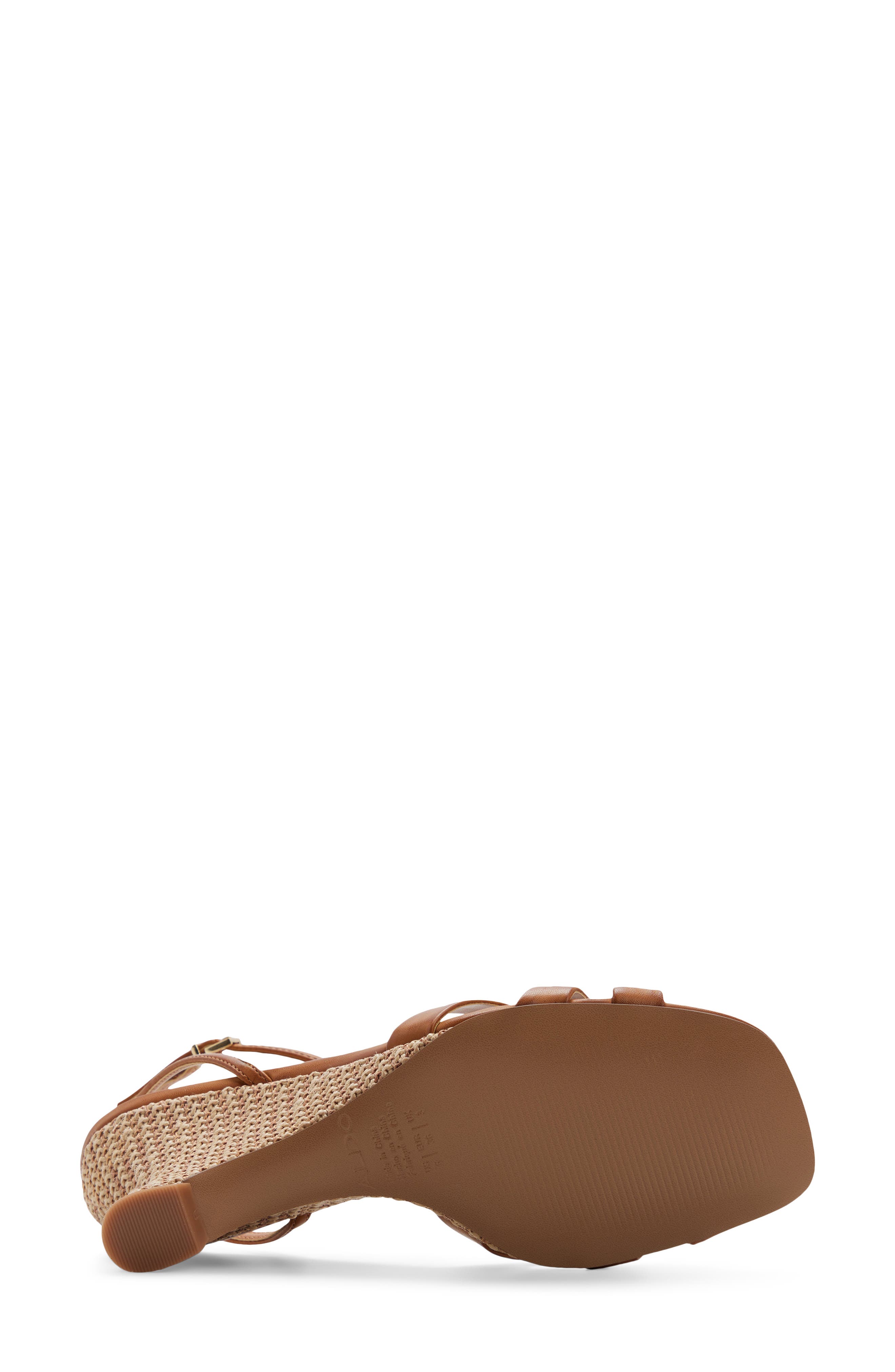 Ermanna Ankle Strap Wedge Sandal, Alternate, color, COGNAC