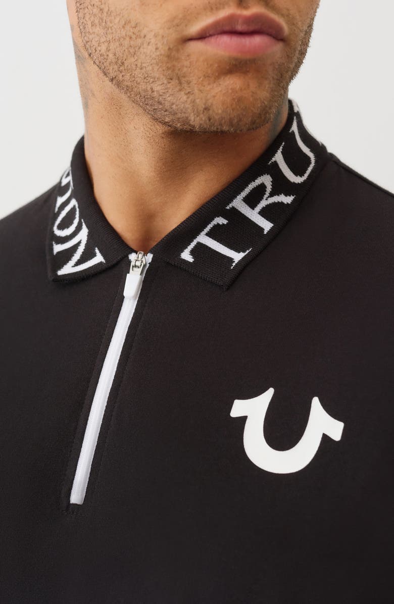True Religion TR Collar Zip Polo, Alternate, color, Jet Black