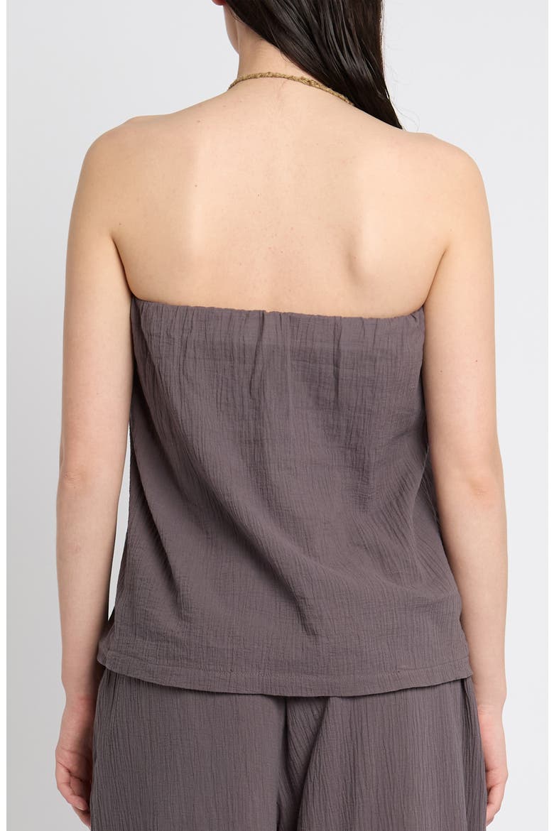 Asymmetric Hem Crinkle Bandeau Top, Alternate, color, GREY
