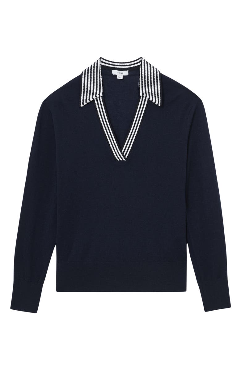 Reiss Nova Stripe Sweater, Alternate, color, Navy/ White