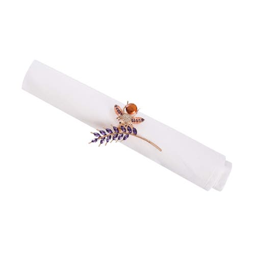 C & F Home C&f Home Lavender And Bee Tabletop Napkin Rings Set Of 4 In Multi