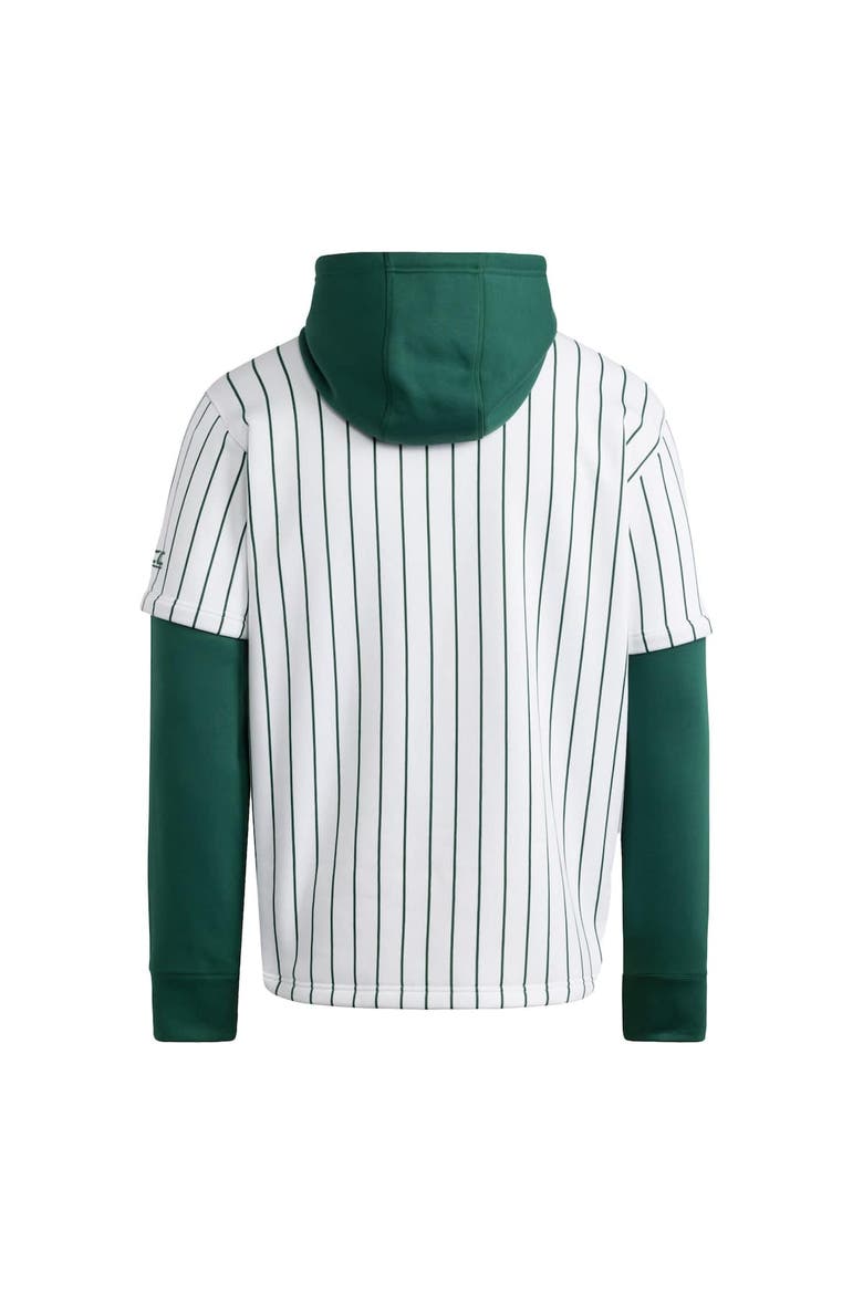 Men's adidas White/Green Miami Hurricanes Baseball Hoodie, Alternate, color, White