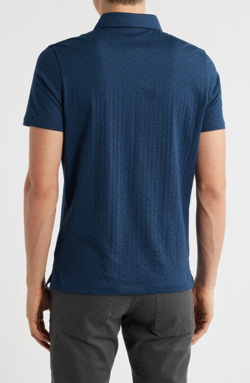 Robert Barakett Mirage Geo Jacquard Polo In Navy