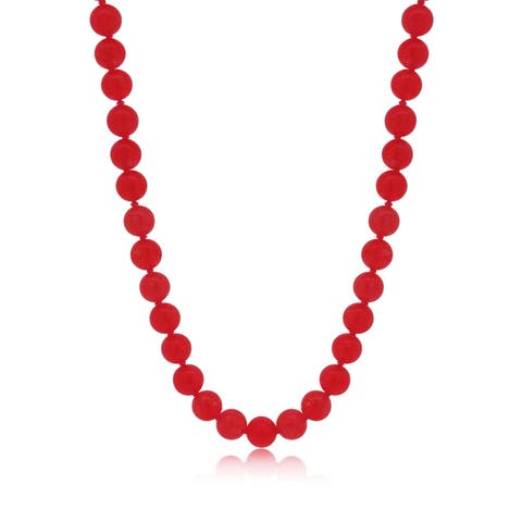 Carnelian Knotted Bead Necklace