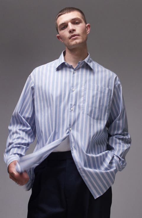 Oversize Stretch Button-Up Shirt