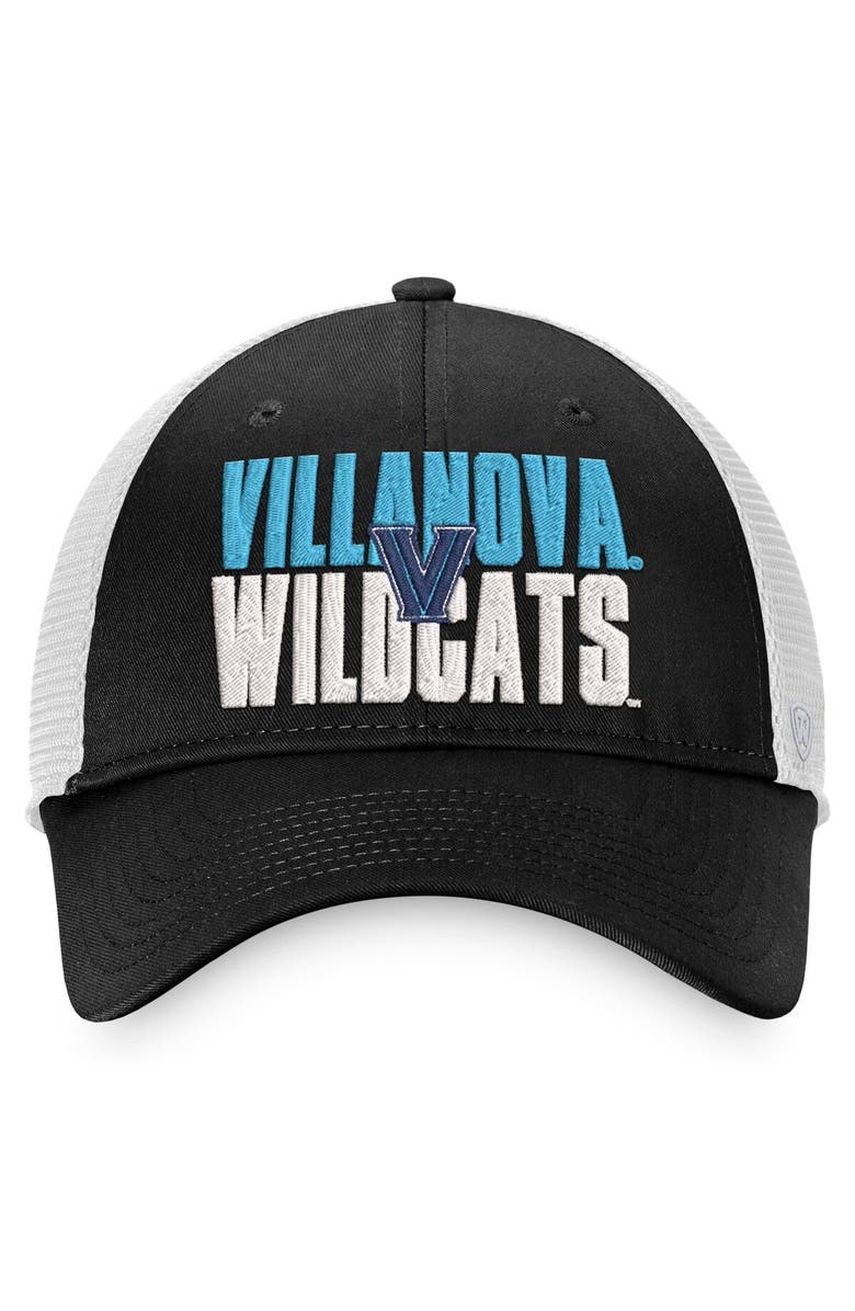 TOP OF THE WORLD Men's Top of the World Black/White Villanova Wildcats Stockpile Trucker Snapback Hat, Alternate, color, Black