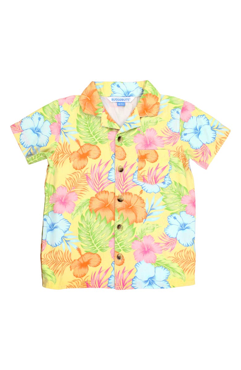 RuggedButts Kids' Floral Short Sleeve Button-Up Shirt, Main, color,