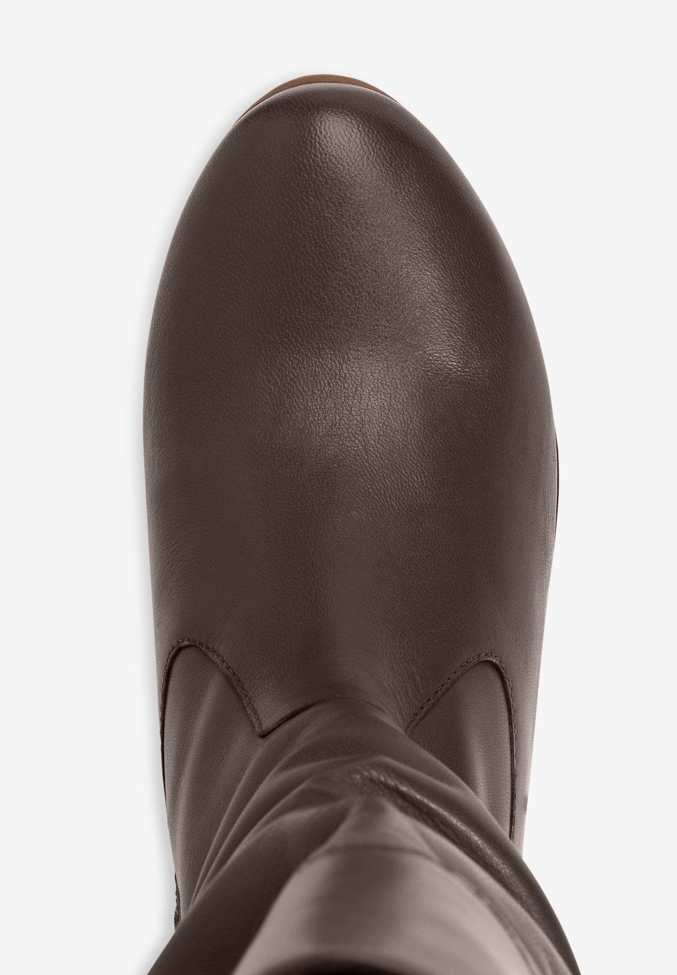The Monica Wide Calf Leather Boot, Alternate, color, BROWN