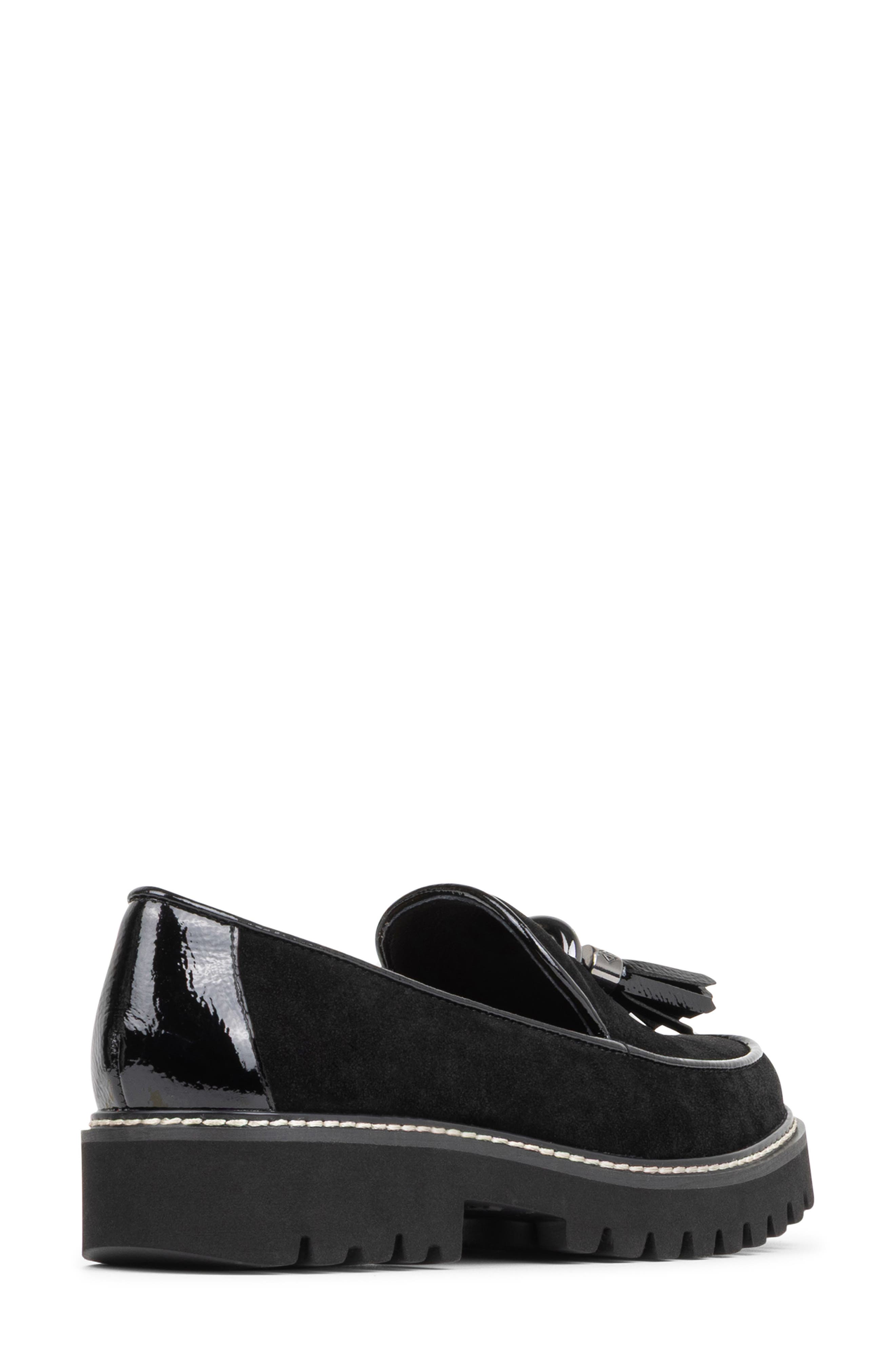 Hadi Tassel Leather Loafer, Alternate, color, BLACK