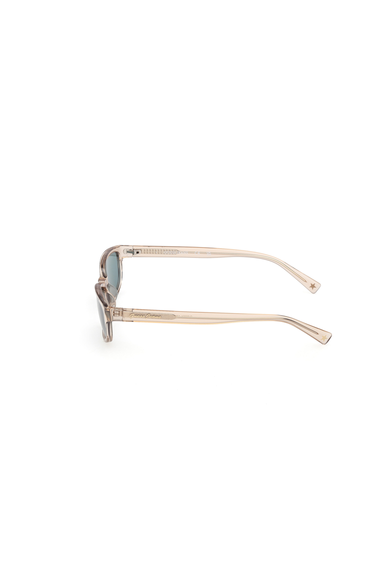 Slim Oval Acetate Sunglasses, Alternate, color, Shiny Beige / Green