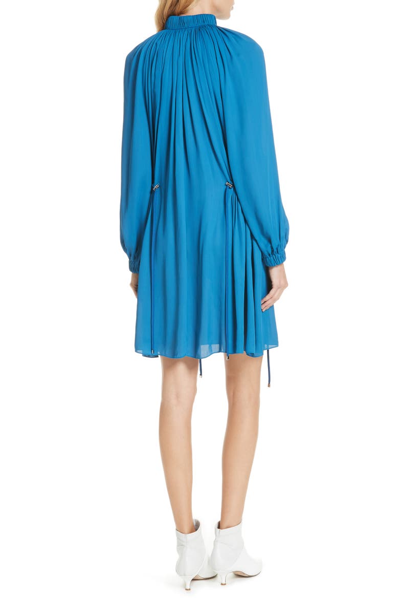 Side Drawstring Georgette Dress, Alternate, color, SKY BLUE