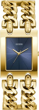 GUESS Mod Heavy Metal Indigo Dial Bracelet Watch, 28mm x 36mm