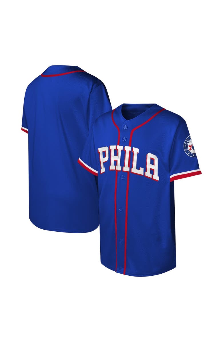 Outerstuff Youth Royal Philadelphia 76ers Stitch Full-Button Baseball  Jersey, Alternate, color, Royal
