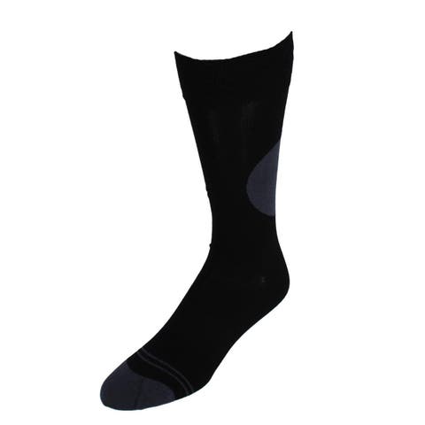 Men's Circle Patch Mid-Calf Premium Novelty Dress Socks (1 Pair)