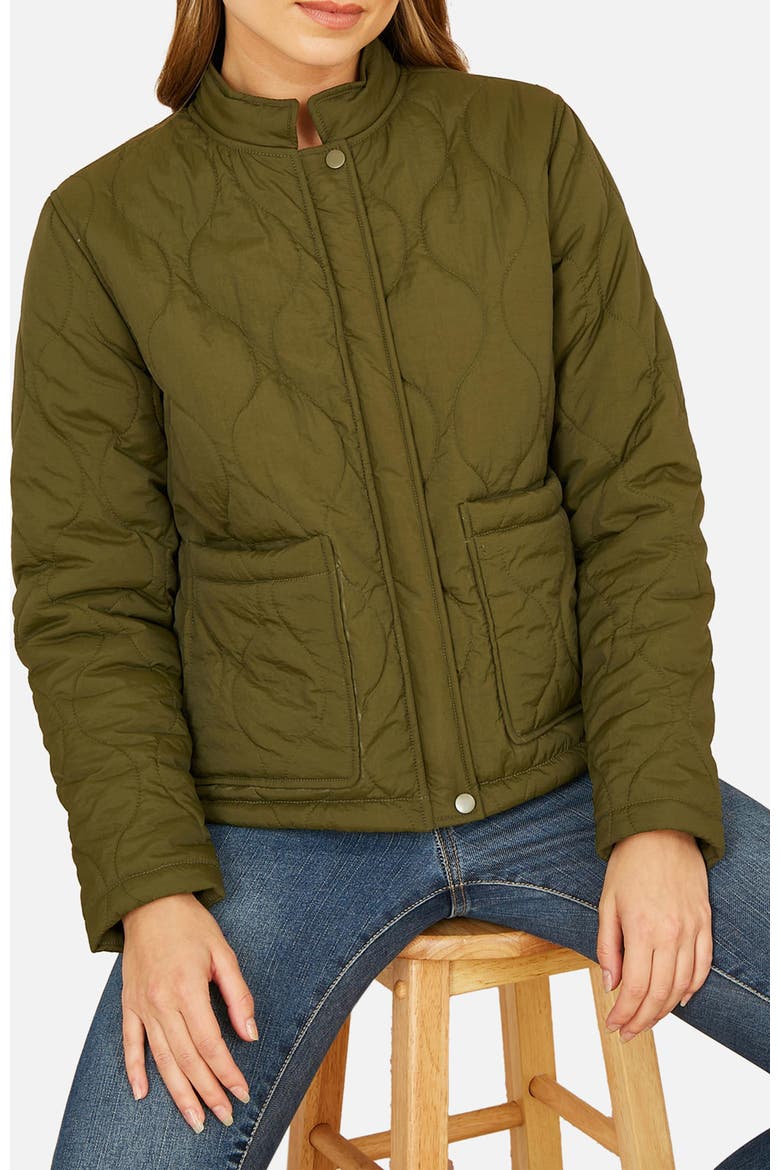 Short Quilted Jacket, Alternate, color, Green