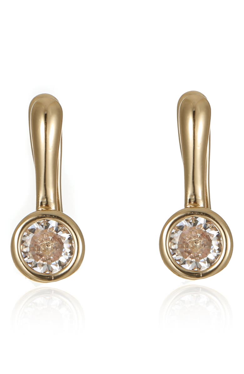 Ettika Cubic Zirconia Drop Earrings, Alternate, color, Gold