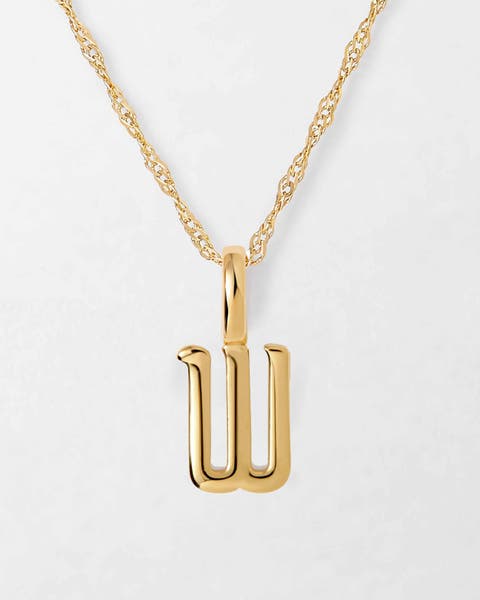 Solid Gold Initial Necklace