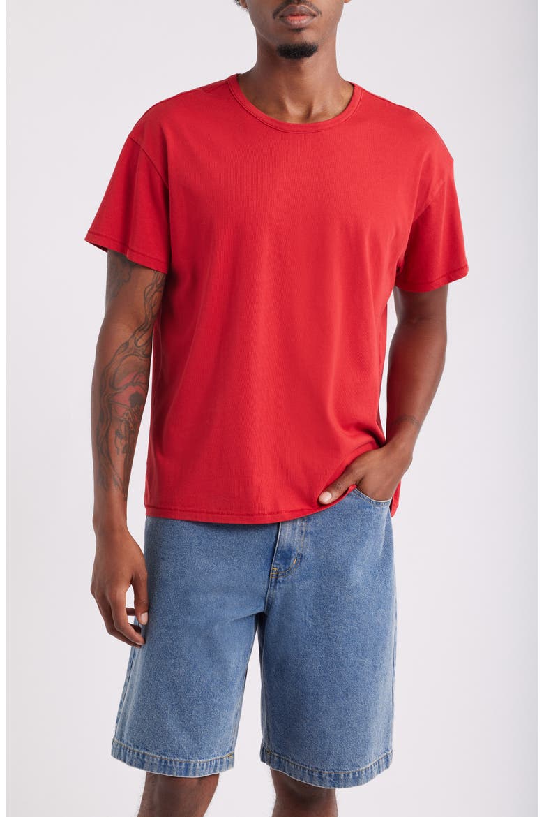 Crop Cotton T-Shirt, Main, color, RED