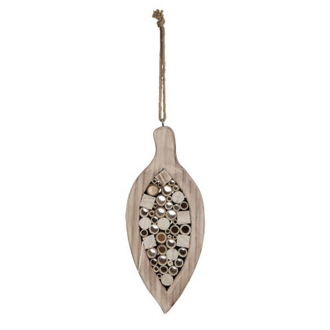 Paulownia Wood Insect House with Jute Hanger, Natural