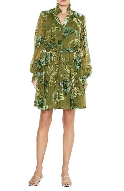 Amaia Burnout Velvet Minidress
