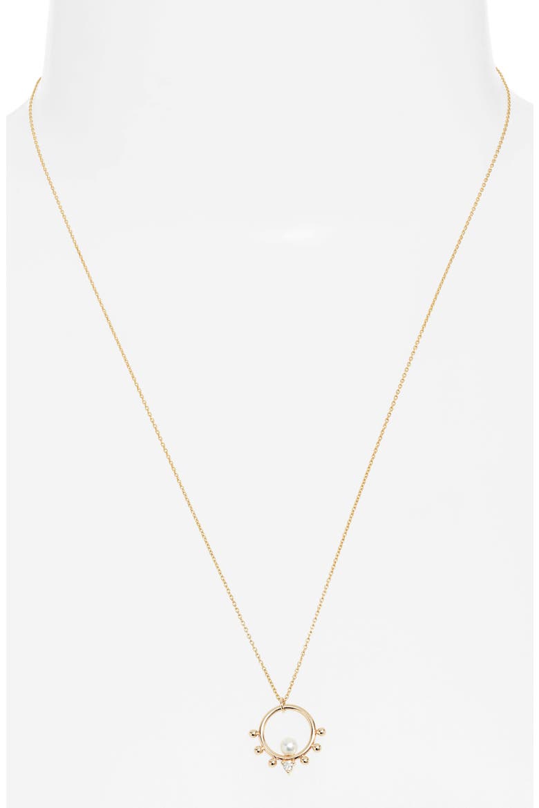 Cultured Pearl Bubble Pendant Necklace, Alternate, color, GOLD