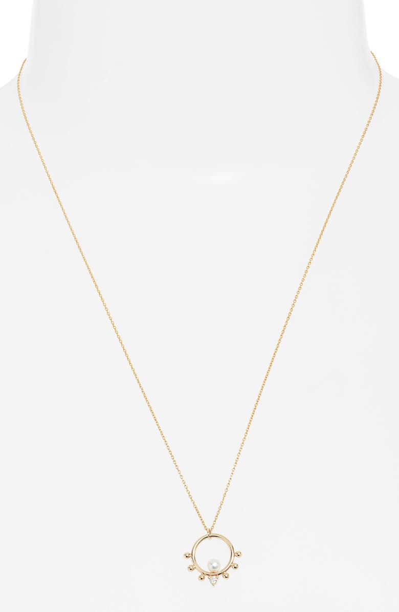 Poppy Finch Cultured Pearl Bubble Pendant Necklace, Alternate, color, Gold