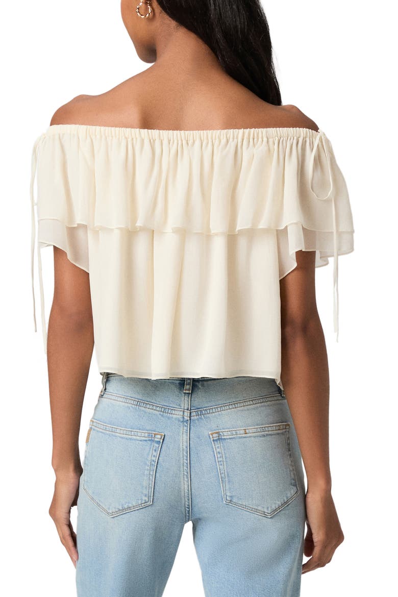 Golden Off the Shoulder Top, Alternate, color, ANTIQUE WHITE