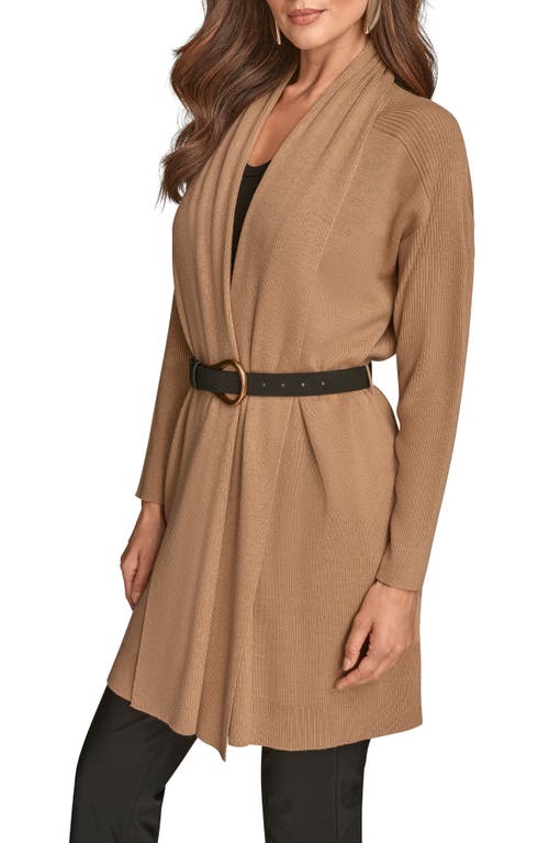 Donna Karan New York Belted Cardigan In Brown