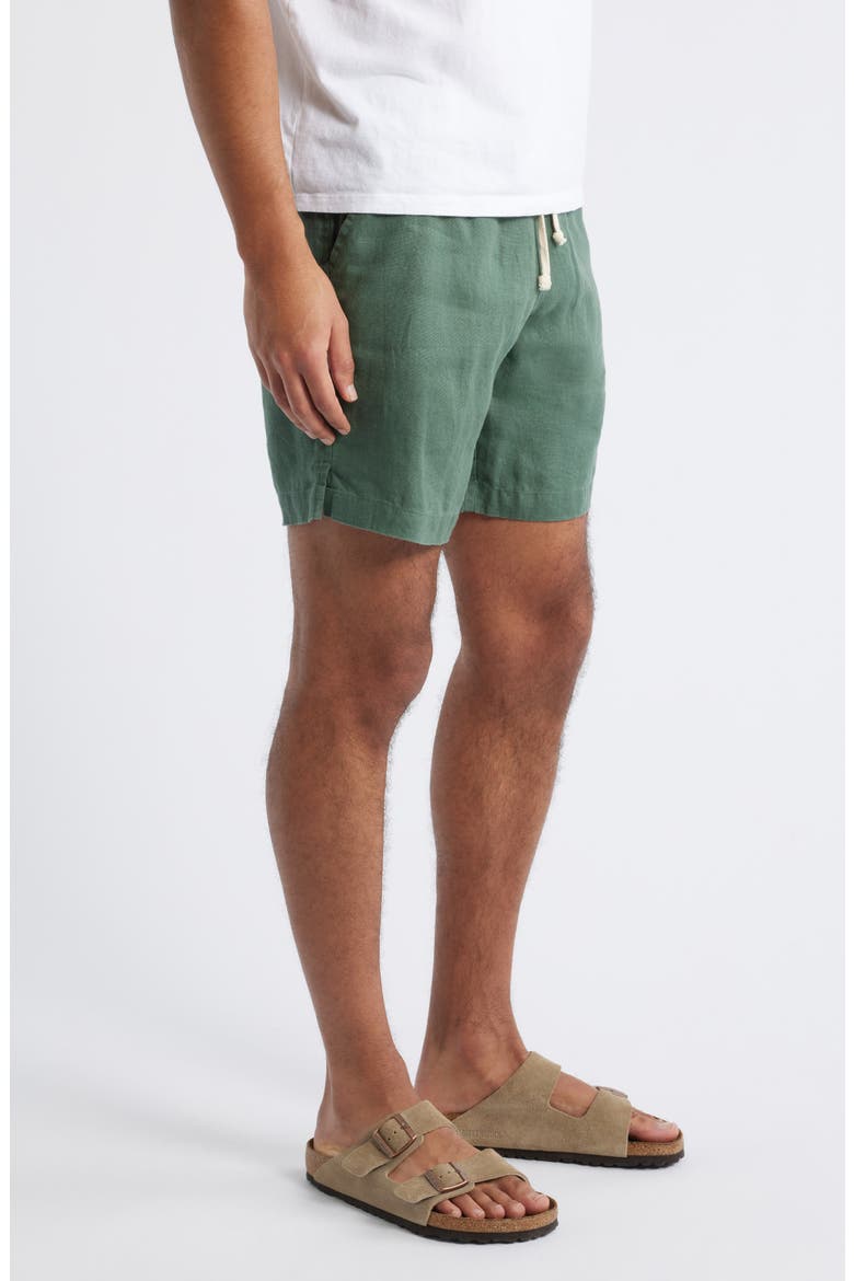 Bo Linen Drawstring Shorts, Alternate, color, PINE