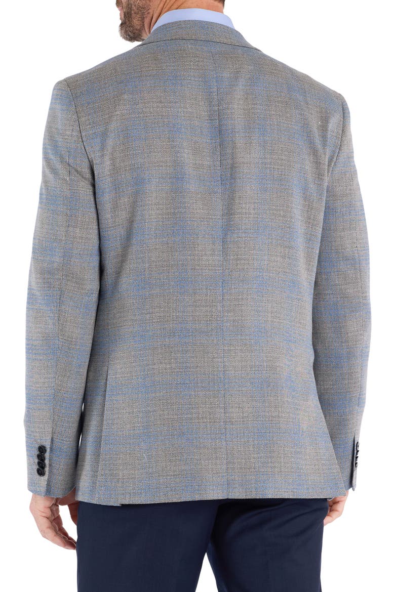 Light Grey & Blue Plaid Sport Coat, Alternate, color, GREY