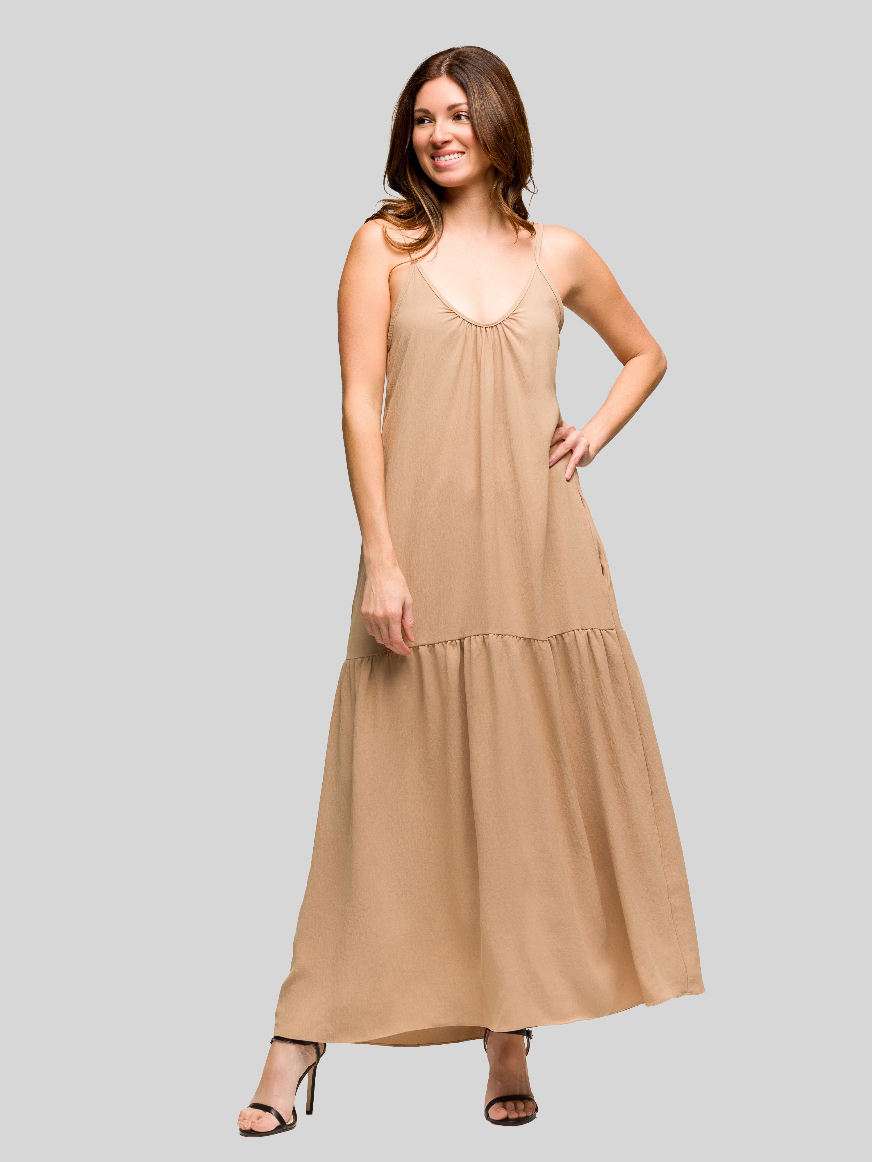 Lightweight Spaghetti Strap Pocket Maxi Dress - image 3