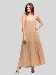 24seven Comfort Apparel Lightweight Spaghetti Strap Pocket Maxi Dress