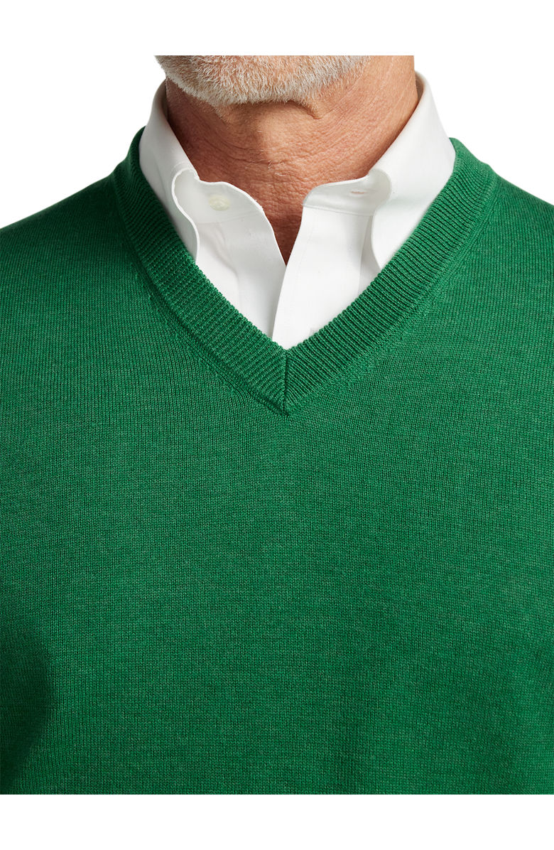 Paul Fredrick Supima Cotton V-neck Sweater, Alternate, color, Green